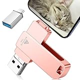 USBメモリ [アプリ不要 アルバム直接保存！]４in1 Phone/Android/PC対応 phone から 直接 usb に 写真 を 移す/バックアップ可能 スマホデータ保存 外付けメモリ Type-C搭載 大容量外付けストレージ フラッシュメモリスマホ容量不足解消 高速 データバックアップ転送対応 ! (ピンク, アプリ不要2GB)