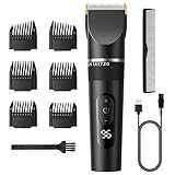 WONSEFOO 2024新登場 USB充電式 ヘアーカッター 電動バリカン 5段階刈り高さ 3段階スピード LEDディスプレイ