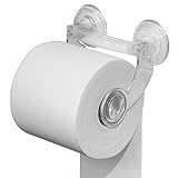 mDesign Power Lock Suctionトイレペーパーホルダー洗面所のストレージ – クリア