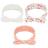 C-Princess 3枚入り 赤ちゃん ベビー ヘアバンド ヘアリボン 髪飾り 髪留め カチューシャ ヘアアクセサリー 可愛い 出産祝い 内祝い お宮参り (Aピンク)