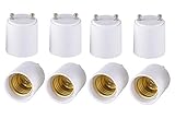Onite 8-Pack of GU24 to E26 E27 Adapter - Converts your Pin Base Fixture (GU24) to Standard Screw-in