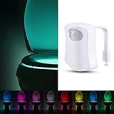 Ledmo LEDトイレ常夜灯with 8色変更、Motion Activated、for公衆トイレバスルーム(ホワイト) 1 Pack CEZLED801