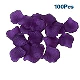 ローズの花びら，SODIAL(R) 100x ローズの花びら　ウェディング装飾花　パープル