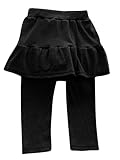 Plus Nao(プラスナオ) キッズスカート付きレギンス スカッツ シンプルコーデ 無地 フリルデザインボトムス 女の子 ジュニア 子供服 90 100 130 ブラック