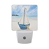 Alaza出荷Starfish Sea Beach Sand LED Night Light Dusk to Dawnセンサープラグin Night Home Decorデスクランプfor Adult