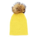 MIOIM® キッズ 帽子 ポンポン付き 防寒 暖かい ニット 編み込み 多色選択 無地 純色 厚手 ベビー