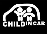ノーブランド 白 CHILD IN CAR ステッカー チャイルドインカー baby in car 赤ちゃん 子ども 乗せてます
