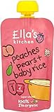 Ella's Kitchen Organic Peaches Pears & Baby Rice 4mth+ (120g) エラのキッチン有機桃梨やベビー米4Mth + （ 120グラム）