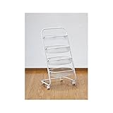 TBM-9917WH　メッシュ式ワゴン4段 キャスター付　ホワイト