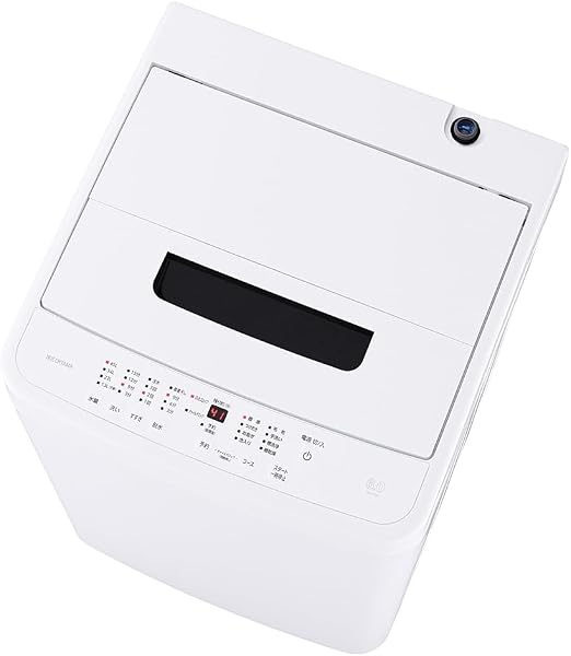 アイリスオーヤマ 洗濯機 6.0kg ホワイト IAW-T606-W ガチ落ち大水流洗浄 部屋干しモード 新生活 一人暮らし - 1