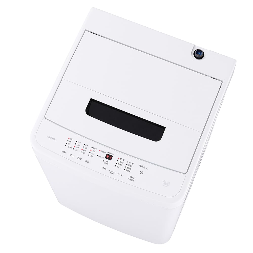 アイリスオーヤマ 洗濯機 6.0kg ホワイト IAW-T606-W ガチ落ち大水流洗浄 部屋干しモード 新生活 一人暮らし