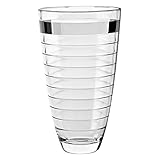 Majestic Gifts E64626 Glass Vase With Platinum Band