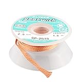 Tiptiper はんだ付け芯、2.5mm幅1.5m長さGoot Wickはんだ付けはんだはんだ錫除去剤