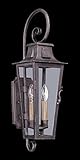 Troy Lighting B2962 French Quarter Collection 2-Light Outdoor Wall Lantern, Aged Pewter Finish with 