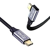 USB-C & USB-C ケーブル L字 3M Type-c ケーブル USB3.2 Gen2(10Gbps) PD対応 100W/5A急速充電 4K/60Hz映像出力 超高耐久ナイロン MacBook Pro/Air、IdeaPad、Surface、Galaxy、Pixel、AQUOS等タイプc機種対応