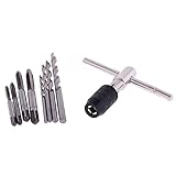 Dovewill 高品質　HSS製　タップ　レンチ　ハンドル　チャック　ツイスト　ドリルビット　9本セット