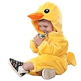 Cuteshower クリスマス キッズ コスチューム ベビー カバーオール ロンパース アヒル 着ぐるみ 防寒 年賀状 70サイズ