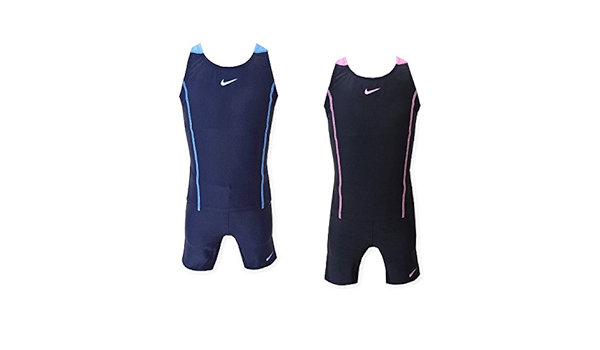 Amazon 子供 水着 スイムウエア Nike ナイキ 女の子 セパレート 撥水加工 女児 キッズ 1 ネイビー 1cm 水着 通販