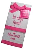 Lil Miss April Future Beauty Queen Baby Burp Bib Cloth Cotton Towel - Set of 2 by Mud Pie
