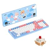 GATERON iG 98共同ブランドメカニカルゲーミングキーボード、ホットスワップ対応3モード有線/Bluetooth/2.4Gワイヤレスキーボード、WindowsおよびMac用RGBライト、PBTキーキャップ付き (スウィート・タイム, Mini i switch)