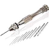 精密ピンバイス　ハンドドリル　joinvalue　小型ステンレス　ピンバイス　手動穴開けツール　騒音なし　電源不要　木工・クルミ・プラスチック・真珠等用穴あけDIY工具（10本セット）