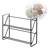 シューズラック スリム おしゃれ 省スペース 下駄箱 収納 靴 収納ラック スリムシューズラック フレーム 2段 ブラック 02390