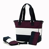 VANITA マザーズバッグ 斜め掛けOK 脱着可財布 保温 保冷 ポッチ付き（ワイン レッド）