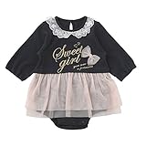 (チャックル) chuckle *スウィートガール*レース衿チュールスカート長袖ロンパース ブラック 80cm P2399-80-01