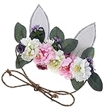 B Baosity 全3種類　子供　女の子　花輪　フラワー　ウサギの耳の形　ヘッドバンド　ヘアバンド　ヘアアクセサリ　ビーチ　休日　写真 - スタイル-1