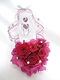 【プリザーブドフラワー／ガラスの靴ミニシリーズ】情熱の赤い薔薇のミニサイズのガラスの靴