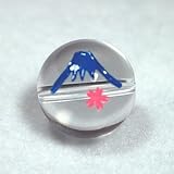 富士山 ビーズ パーツ 水晶 14ｍｍ玉 横穴（粒売り）