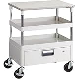 トラスコ フェニックスワゴン 750×500 1段引出 天板付 ヤンググリーン PEW-772VT-YG