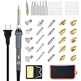 ASEL 37-in-1 多機能ウッドバーニングセット はんだごてセット 110V/60W温度 調節可能（200-450℃） 変換ヒント付き プリント基板/電子工作/オーディオ/木彫り/彫刻 美術工芸
