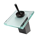 Dyconn Faucet WF003-A2ORB Cascade Bathroom Waterfall Faucet with Solid Glass Head/Spout, Oil Rubbed 