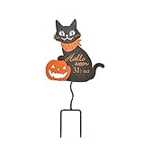 ハロウィン アイアン ガーデン ピック キャット ブー パンプキン (キャット)