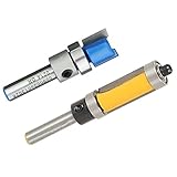 Fenteer 木工ツール　ルータービット（2個）　フラッシュトリム＋トップボトムベアリング　1/4 ''シャンク　テンプレート　お買い得