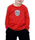 幼児用Little Boyギリシャギリシャ語 – SoccerロングスリーブTシャツ カラー: レッド