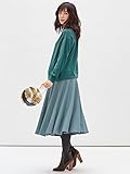 Angeliebe エンジェリーベ マタニティ ロング フレア ミモレ丈 スカート 妊婦服 産前 産後 アジャスター調節可 S ～ M クラウドブルー 22253 22253201