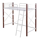 JKプラン 木彩 天然木脚ロフトベッド ハイベッドやミドルベッドにもなる高さが変えられるベッド ホワイトブラウン IRI-0043SET-WHBR