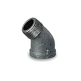 Everflow Supplies bmsf0300 3インチ45度ストリート可鍛性鉄継手for High Pressures withブラック仕上げ