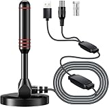 【2024年改良モデル 室内アンテナ】地デジアンテナ強化モデル アンテナ テレビアンテナ500KM 受信範囲 4K HDTV 360度全方位