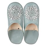 [mocororo] モロッコ バブーシュ luxe 本革 ビーズ・スパンコール ルームシューズ スリッパ レディース モコロロ