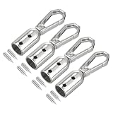 uxcell コードエンドキャップ 4個セット 8mm/0.32"エンドキャップバレルビーズターミネーターコード ネジ付き タッセルジュエリーメイキングバッグストラップDIY シルバー