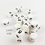 Mamimami Home シリコーン製 0-9 デジタルビーズ 噛がため 12MM DIY 赤ちゃんのペンダント　授乳看護用ジュエリー ガラガラ　デジタル教育 カミカミビーズ 40個 「BPAフリー