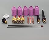 TIG中型アルミナガスレンズカップ トリタン 1.6 x 150mm 赤 TIG 溶接 タングステン 電極棒 WP-17 WP-18 WP-26 TIG溶接トーチ用 消耗品