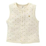西松屋 [EFD] パイル起毛ベスト（ラメ星柄） 【新生児50-70cm】　クリーム