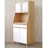 カップボード キッチンボード 幅80 おしゃれ 北欧 ホワイト オーク 木製 国産 収納 【お部屋までお届け】 AGA-198