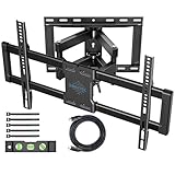 1homefurnit 壁掛けテレビ金具 47-86インチ tv壁掛け金具 フルモーション式 大型 耐荷重60kg テレビアーム かべかけ金具 チルト＆スイベル可能 VESA600x400mm 適格請求書発行可