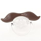 RONGTONGDA 面白い ノベルティ 赤ちゃん用　ベビー用品　おしゃぶり　ニップル　口ひげ付 ハンドルバー 可愛い　幼児 (ブラウン)