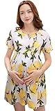 (ミズミス) Ms.Miss マタニティ レモン 柄 半袖 ワンピース ひざ上 夏 授乳口 付き (XL)